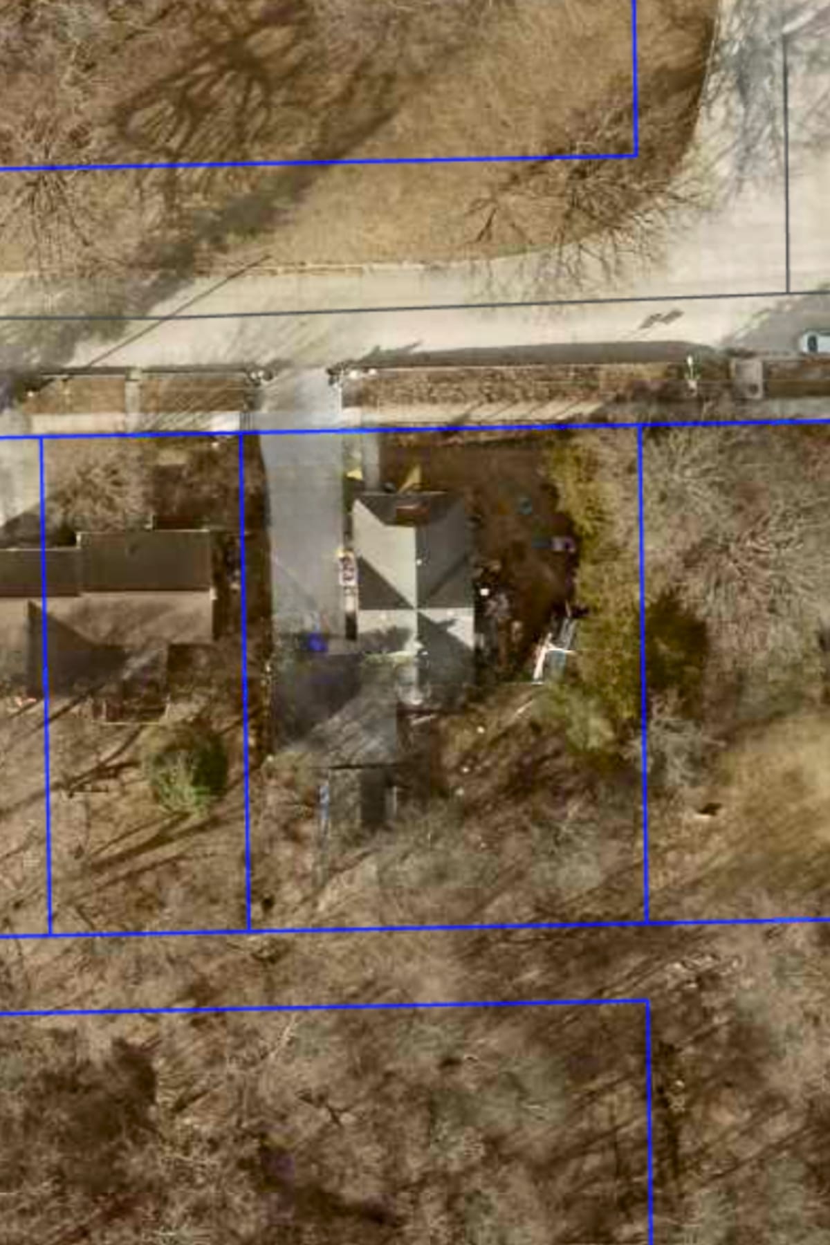 a screenshot of an ariel view of a house - the one we miraculously found and bought that had everything we needed and was the worst house in the best neighborhood.