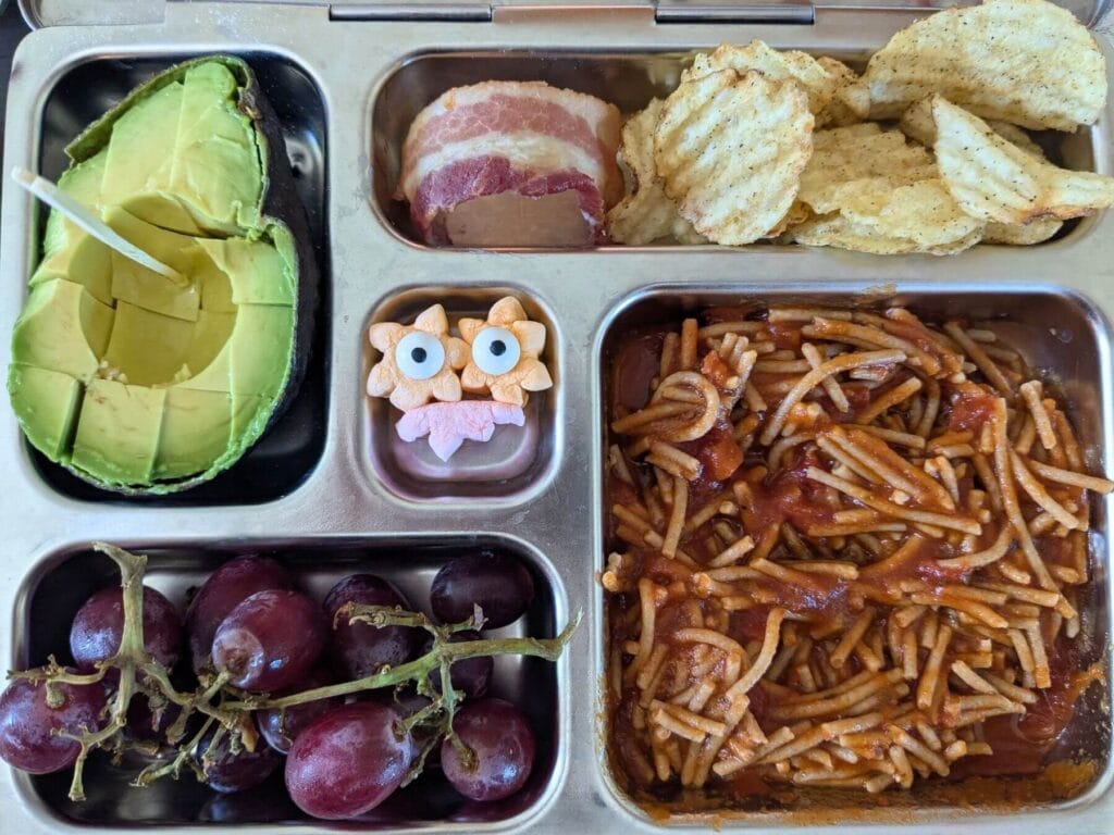 healthy school lunch with a fun sweet treat included